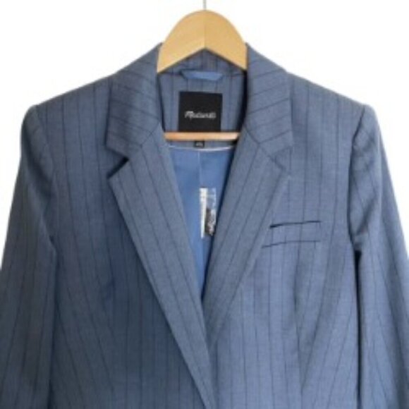 NWT Madewell Single-Breasted Blazer in Yarn-Dyed Pinstripe 8 - Picture 6 of 7